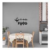 Mutfak Yazısı Food Ahşap Dekoratif Duvar Süsü