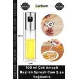 Mutfak Zeytinyağı Sirke Sos Yağdanlık Sprey Başlıklı Şeffaf 100 Ml Çok Amaçlı Spreyli Cam Şişe