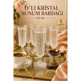 Mutfiko Kristal Sunum Bardağı 130 ml 6'lı Ayaklı Cam Bardak Seti Kahve Yanı Bardağı - 6 Adet