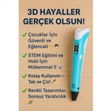 Mutkin “3d Printing Pen”3d Pen Baskı Kalemi Yazıcı ✏️printer 3 Renk Filament Mutkin-