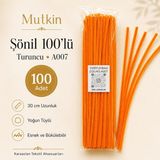 Mutkin A007 Şönil Tel Turuncu 100 Adet 30 cm Yoğun Tüylü Hobi Çubuğu El İşi ve Okul Etkinlik Malzemesi