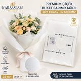 Mutkin Premium Çiçek Buket Sarım Kağıdı İç Astar Beyaz Su Geçirmez Milk Cotton Dokulu 28x28 cm 36 Adet