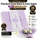 Mutkin Premium Çiçek Buket Sarım Kağıdı İç Astar – Lila – Su Geçirmez – 28x28 cm – 36 Adet