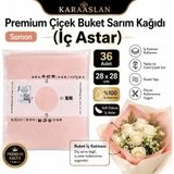 Mutkin Premium Çiçek Buket Sarım Kağıdı İç Astar – Somon – Su Geçirmez – 28x28 cm – 36 Adet