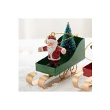 mutlu adım 1 Adet 11x7cm Metal Kızakta Noel Baba Ağaç Süsü