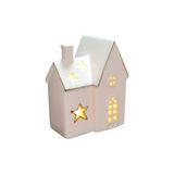 mutlu adım 1 Adet 5x9cm Mini Seramik Ev Led Işıklı Dekor Biblo