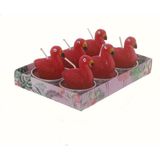 Mutlu Adım Flamingo Tealight Mum - Kırmızı - 6 Adet