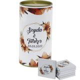 Mutlu Adım Zambak Çiçekli Silindir Kutuda Söz Nişan Madlen Çikolata 30'lu - 350 gr