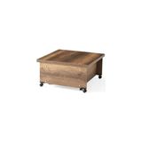 Mutlu Alışveriş Merkezi Akıllı Orta Sehpa Tekerlekli ve Çekmeceli Ceviz Suntalam 75x75 cm Modern Tasarım
