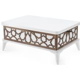 Mutlu Alışveriş Merkezi Akıllı Sehpa Sihirli Sehpa Fonksiyonel Orta Sehpa Açılabilir Sehpa MASA115 60X90 - BEYAZ CEVİZ DESENLİ