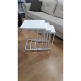Mutlu Alışveriş Merkezi C Zigon Sehpa Mdf 3 Lü Tekerlekli Servis Sehpası - BEYAZ