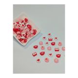 Mutlu Bujiteri Hobi Aksesuar 10 mm kalp figürlü fimo boncuk (20 adet )