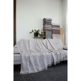 Mutlu Çeyiz Diva Pamuklu Çekyat Örtüsü 170X220 cm Gri Çift Taraflı Kullanım Koltuk Örtüsü | Koltuk Şalı - 170 x 220 cm - Açık Bej