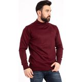 Mutlu City Erkek Ince Yün Triko Örgü Regular Kalıp Baba Yarım Balıkçı Yaka Boğazlı Kazak Bluz 5140 - Bordo