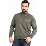 Mutlu City Erkek Ince Yün Triko Örgü Regular Kalıp Baba Yarım Balıkçı Yaka Boğazlı Kazak Bluz 5140 - XL - Haki Yeşili