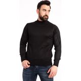 Mutlu City Erkek Ince Yün Triko Örgü Regular Kalıp Baba Yarım Balıkçı Yaka Boğazlı Kazak Bluz 5140 - XL - Siyah