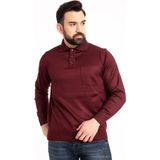 Mutlu City Erkek Ince Yün Triko Örgü Regular Kalıp Polo Yaka Baba Kazak Bluz 5015 - Bordo