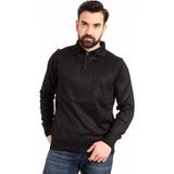 Mutlu City Erkek Ince Yün Triko Örgü Regular Kalıp Polo Yaka Baba Kazak Bluz 5015 - XL - Siyah