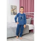 Mutlu City Yeni Sezon Sonbahar/kış Erkek Çocuk Skate Desenli Polar Pijama Takımı 4515 - Indigo - 8 - 9 Yaş