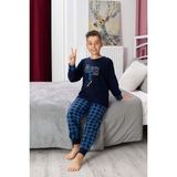 Mutlu City Yeni Sezon Sonbahar/kış Erkek Çocuk Skate Desenli Polar Pijama Takımı 4515 - Lacivert - 11 - 12 Yaş