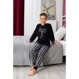 Mutlu City Yeni Sezon Sonbahar/kış Erkek Çocuk Skate Desenli Polar Pijama Takımı 4515 - Siyah - 6 - 7 Yaş
