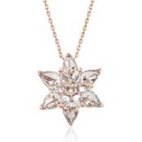 Mutlu Gümüş Rose Beyaz Lotus Çiçeği Kolye