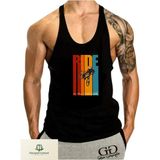 Mutlu Gym MUTLUGYM Fitness Gym Tank Top Siyah Sporcu Atleti Ince Askılı Nefes Alabilir Kumaş Yazlık Moda