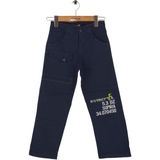 Mutlu Kids Baskı ve Cep Detaylı Erkek Çocuk Pantolon - Lacivert - 12 Yaş