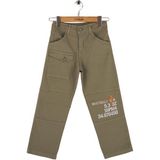 Mutlu Kids Baskı ve Cep Detaylı Erkek Çocuk Pantolon - Yeşil - 11 Yaş