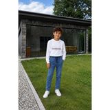 Mutlu Kids Bel Lastikli Erkek Kot Pantolon - Orta Mavi - 7 Yaş