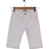 Mutlu Kids Cepli Erkek Çocuk Gabardin Kapri Şort - Beyaz - 6 Yaş