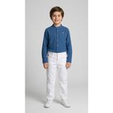 Mutlu Kids Erkek Çocuk Nakışlı Regular Fit Gabardin Pantolon - Beyaz - 13 Yaş