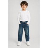 Mutlu Kids Erkek Çocuk Pens Detaylı Yıpratma Görünümlü Rahat Kesim Jean Pantolon - Yeşil Tint - 2 Yaş