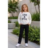 Mutlu Kids Kız Çocuk Ekru Love & Style Baskılı Uzun Kollu Body - 12 Yaş
