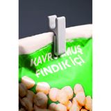 Mutlu Tasarım Pratik Paket ve Poşet Kilitleme Mandalı Taze ve Sağlıklı Ürünler İçin - Beyaz 4'lü Set