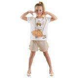 Mutlu Tavşan Kız Çocuk T-shirt Simli Şort Takım