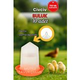 mutlu tavukçuluk Civciv Suluğu Askılı Suluk 750 ml 10 Adet Güvercin Yavru Kumru Hindi Palazı Salma Kümes Kafes Kuş