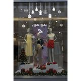 Mutlu Yıllar Noel Temalı Pencere Vitrin Sticker Seti, Kar Taneleri, Yılbaşı Ağacı ve Hediye Kutusu Desenleri Yılbaşı Çıkartma
