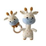 Mutlu Zürafa Uyku Arkadaşı ve Çıngırak Amigurumi Organik Oyuncak