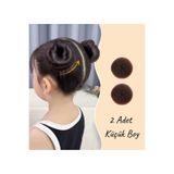 MutluBiDünya 2 Adet Küçük Boy Çocuk Topuz Süngeri, Kahve