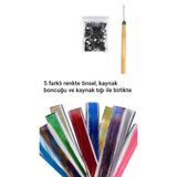 MutluBiDünya 5 Farklı Renkte Tinsel Kaynak Boncuğu ve Kaynak Tığı