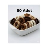 MutluBiDünya 50 Adet Kahverengi Tonlar Çizgili Havlu Lastik Toka