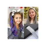 MutluBiDünya Kız Çocuk Hair Tinsel Saç Simi Çıtçıtlı Gelin Teli Toka, Gümüş