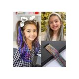 MutluBiDünya Kız Çocuk Hair Tinsel Saç Simi Çıtçıtlı Toka, Çok Renkli