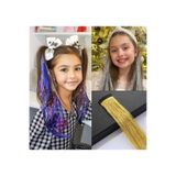 MutluBiDünya Kız Çocuk Hair Tinsel Saç Simi Çıtçıtlı Toka, Gold
