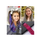MutluBiDünya Kız Çocuk Hair Tinsel Saç Simi Çıtçıtlı Toka, Koyu Pembe