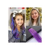 MutluBiDünya Kız Çocuk Hair Tinsel Saç Simi Çıtçıtlı Toka, Mor