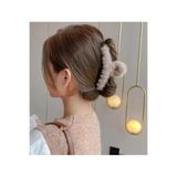 MutluBiDünya Vintage Peluş Mandal Toka, Kadın, Kahverengi, Standart Beden