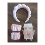 MutluBiDünya Yüz Yıkama Spa Tacı ve Mandal Toka Seti, Pembe, Kadın