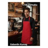 MUTLUGYM Gabardin Kumaş % 100 PAMUK Garson – Barista – Şef Önlüğü_KIRMIZI MUTFAK ÖNLÜĞÜ